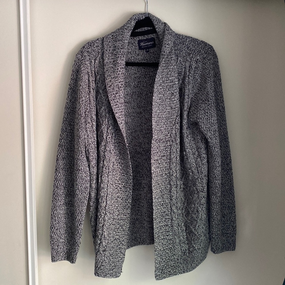 Rumors Grey Heather Knit Cardigan